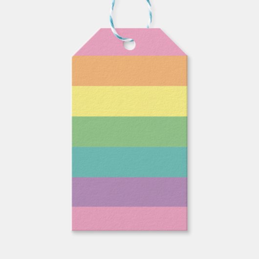 Pastel Regenboogstripe Gift Labels Cadeaulabel (Voorkant)