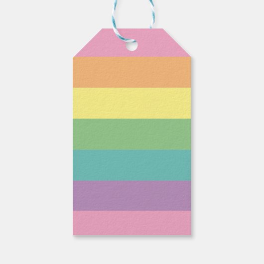 Pastel Regenboogstripe Gift Labels Cadeaulabel (Achterkant)