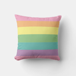Pastel Regenboogstripe Sierkussen