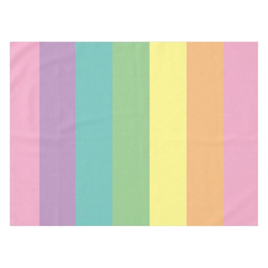 Pastel Regenboogstripe Tablecloth Tafelkleed (Voorkant (Horizontaal))