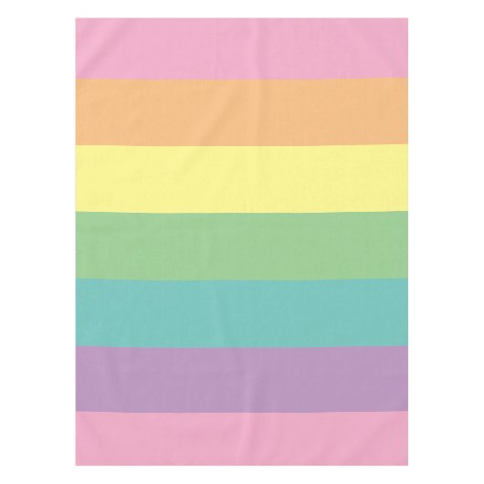Pastel Regenboogstripe Tablecloth Tafelkleed (Voorkant)