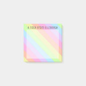 Pastel Regenboogstripes Naam Post-it® notes (Voorkant)