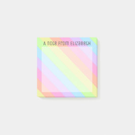 Pastel Regenboogstripes Naam Post-it® notes