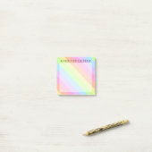 Pastel Regenboogstripes Naam Post-it® notes (Op bureau)