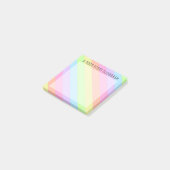 Pastel Regenboogstripes Naam Post-it® notes (Schuin)