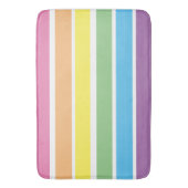 Pastel Regenboogstrips Bath Mat (Voorkant Verticaal)