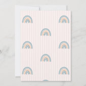 Pastel regenboogstrips Hallo kleine één verjaardag Kaart (Achterkant)