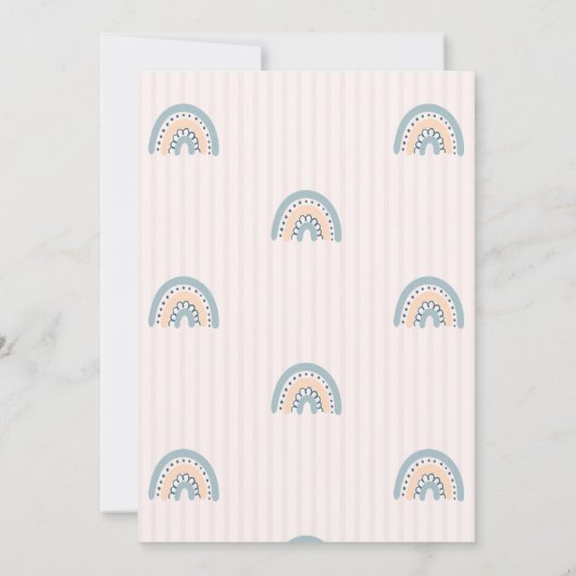 Pastel regenboogstrips Hallo kleine één verjaardag Kaart (Achterkant)