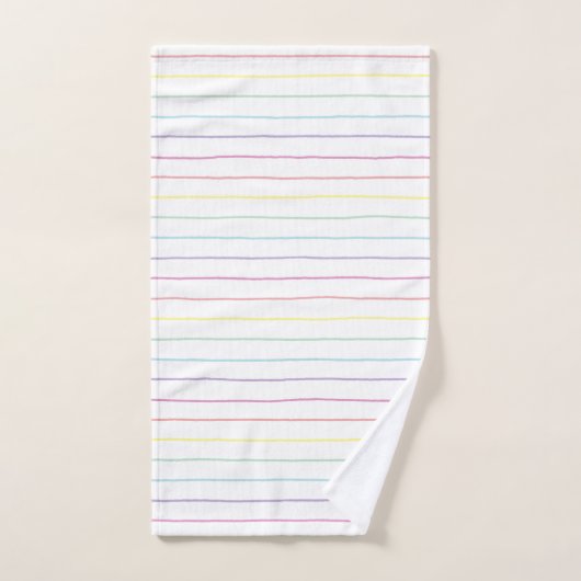 Pastel Regenboogstrips Handhanddoek Handdoek (Handdoek)