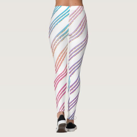 Pastel Regenboogstrips Leggings (Achterkant)