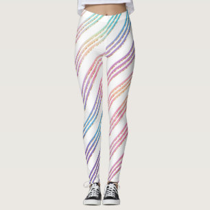 Pastel Regenboogstrips Leggings