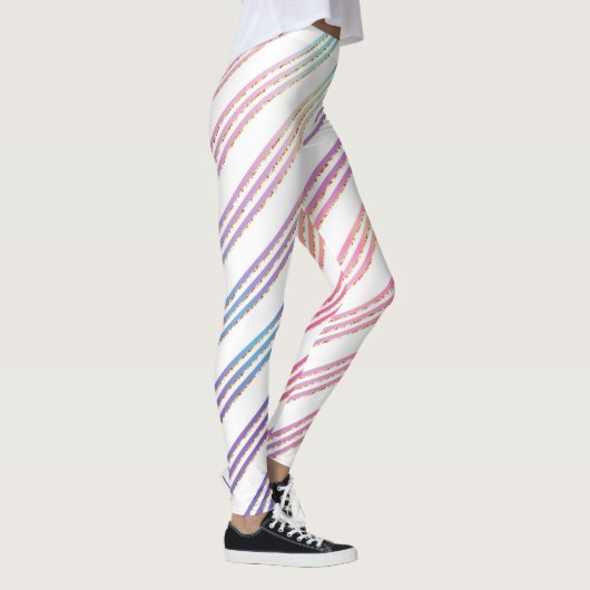 Pastel Regenboogstrips Leggings (Rechts)