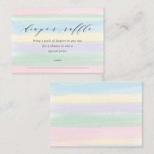 Pastel Regenboogstrips Luierspoelbehuizing Ca Informatiekaartje (Voorkant / Achterkant)