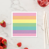 Pastel regenboogstrips napkin servet (Insitu)