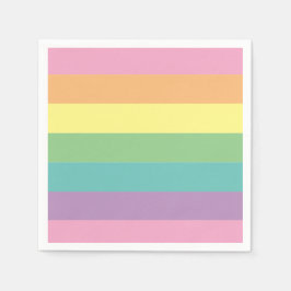 Pastel regenboogstrips napkin servet