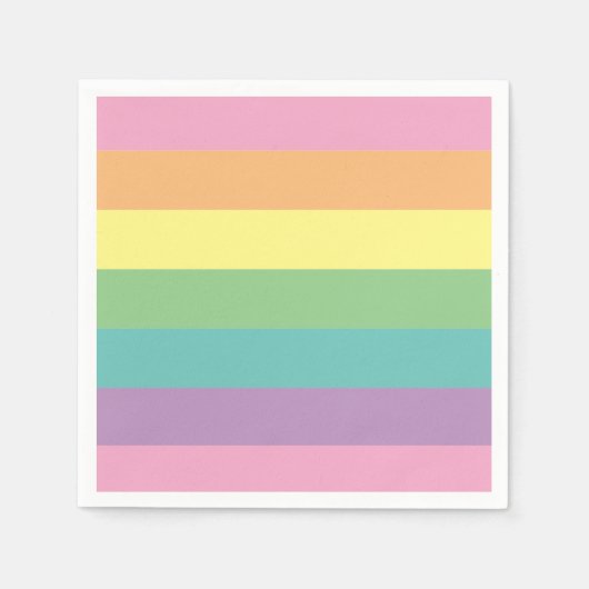Pastel regenboogstrips napkin servet (Voorkant)