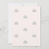 Pastel regenboogstrips op zaterdag uitnodiging (Achterkant)