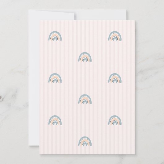 Pastel regenboogstrips op zaterdag uitnodiging (Achterkant)