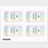 Pastel Regenboogstrips Patroon en Heart Soap Rechthoekige Sticker (Vel)