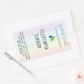 Pastel Regenboogstrips Patroon en Heart Soap Rechthoekige Sticker (Envelop)