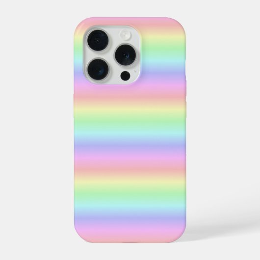 Pastel regenboogstrips - Patroon iPhone Hoesje (Achterkant)