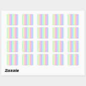 Pastel regenboogstrips - Patroon Vierkante Sticker (Vel)