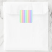 Pastel regenboogstrips - Patroon Vierkante Sticker (Tas)