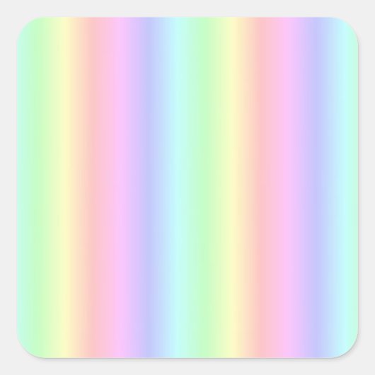Pastel regenboogstrips - Patroon Vierkante Sticker (Voorkant)