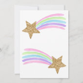 Pastel RegenboogUnicorn Twin Baby shower Bedankkaart (Achterkant)