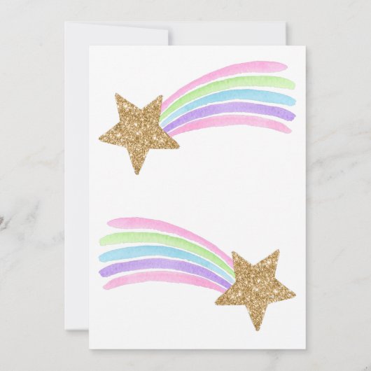 Pastel RegenboogUnicorn Twin Baby shower Bedankkaart (Achterkant)
