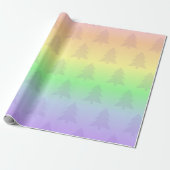 Pastel regenboogvakantieboom cadeaupapier (Uitgerold)