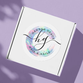 Pastel regenboogverf Logo Aangepast afbeelding Dec Ronde Sticker