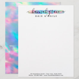 Pastel regenboogverf was elegant Logo Briefhoofd