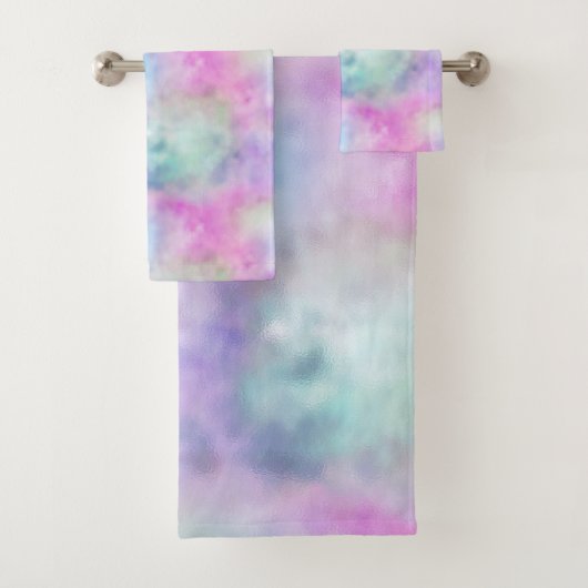  Pastel regenboogwolk BATHROOM TOWEL SET Bad Handdoek (Insitu)