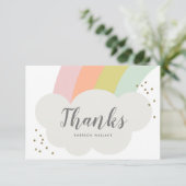 Pastel Regenboogwolk Cute Kinderen Bedankkaart (Staand voorkant)