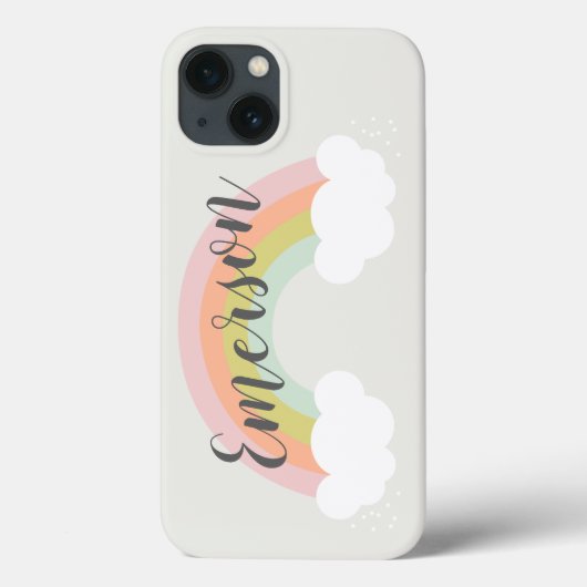 Pastel Regenboogwolk Cute Modern Case-Mate iPhone Case (Achterkant)