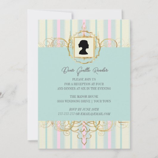 Pastel Regency Sweet Sixteen Uitnodiging (Achterkant)