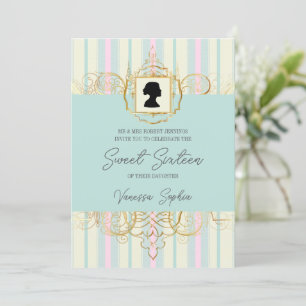 Pastel Regency Sweet Sixteen Uitnodiging
