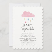 Pastel Regendruppels Baby Sprinkle Baby Shower Kaart (Voorkant)