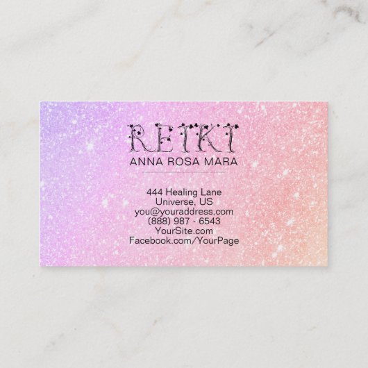 *~* Pastel REIKI Ivy Typography Abstract Visitekaartje (Achterkant)