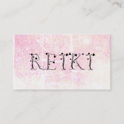 *~* Pastel REIKI Ivy Typography Grunge Glitter Visitekaartje (Voorkant)