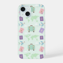 Pastel Reisaccessoires Doodle iPhone Hoesje – Gesn