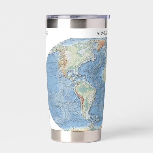 Pastel Relief World Map – Personalized Geïsoleerde Drinkbeker (Links)