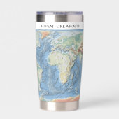 Pastel Relief World Map – Personalized Geïsoleerde Drinkbeker (Achterkant)