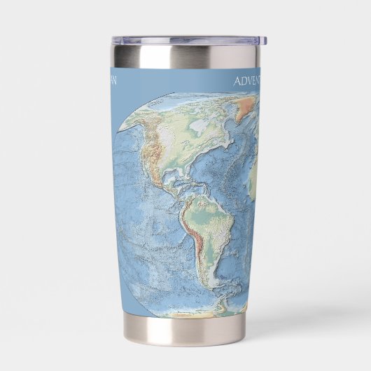 Pastel Relief World Map – Personalized Geïsoleerde Drinkbeker (Links)