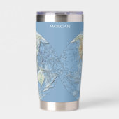 Pastel Relief World Map – Personalized Geïsoleerde Drinkbeker (Voorkant)