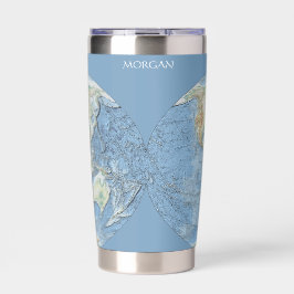 Pastel Relief World Map – Personalized Geïsoleerde Drinkbeker