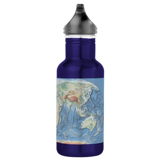 Pastel Relief World Map – Personalized Waterfles (Rechts)