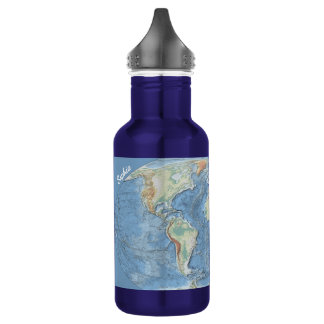 Pastel Relief World Map – Personalized Waterfles