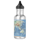 Pastel Relief World Map – Personalized Waterfles (Rechts)
